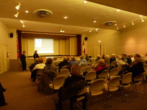Lisa and Jennifer addressing the crowd