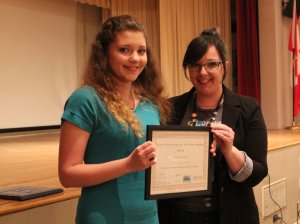 Ksenia Gayvoronskaya, left, with Community Engagement Lisa Terech